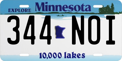 MN license plate 344NOI