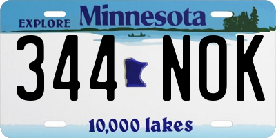 MN license plate 344NOK