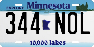 MN license plate 344NOL