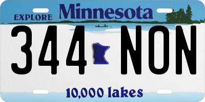 MN license plate 344NON
