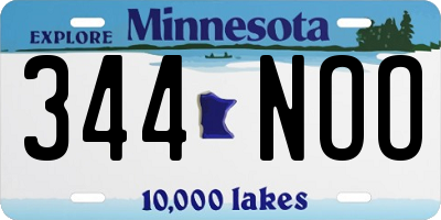 MN license plate 344NOO