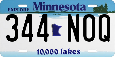 MN license plate 344NOQ