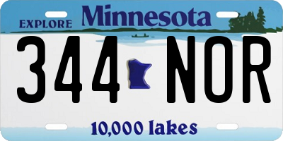 MN license plate 344NOR