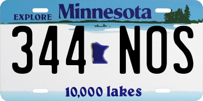 MN license plate 344NOS