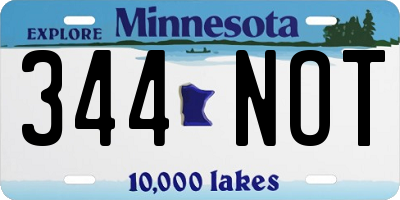 MN license plate 344NOT