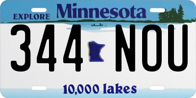 MN license plate 344NOU