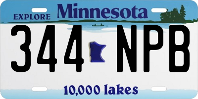 MN license plate 344NPB