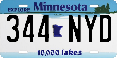 MN license plate 344NYD