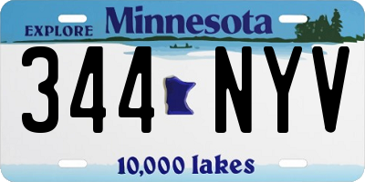 MN license plate 344NYV