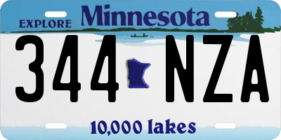 MN license plate 344NZA