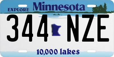 MN license plate 344NZE