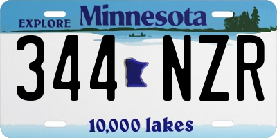 MN license plate 344NZR