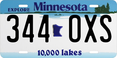 MN license plate 344OXS