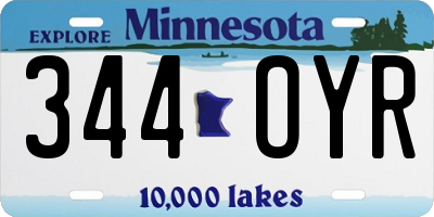 MN license plate 344OYR