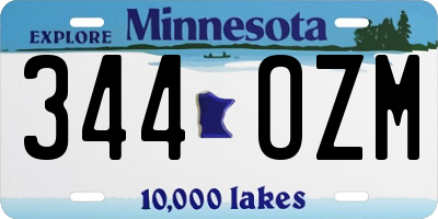 MN license plate 344OZM