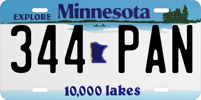 MN license plate 344PAN