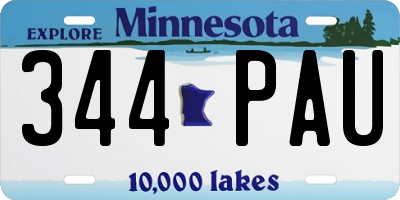 MN license plate 344PAU