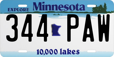 MN license plate 344PAW