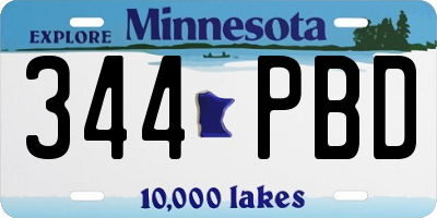 MN license plate 344PBD