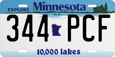 MN license plate 344PCF