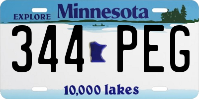 MN license plate 344PEG