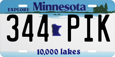 MN license plate 344PIK