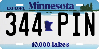 MN license plate 344PIN