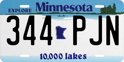 MN license plate 344PJN