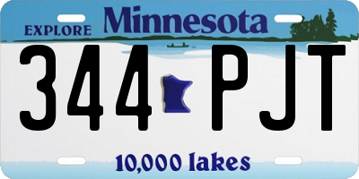 MN license plate 344PJT