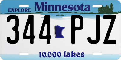 MN license plate 344PJZ