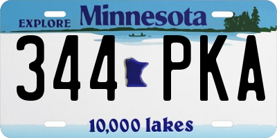 MN license plate 344PKA