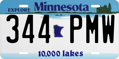 MN license plate 344PMW