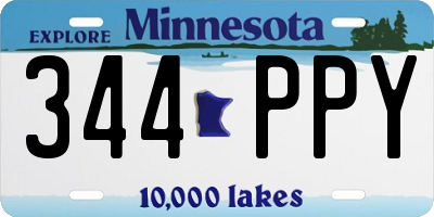 MN license plate 344PPY