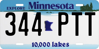 MN license plate 344PTT