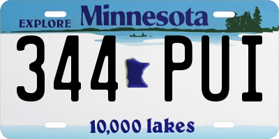 MN license plate 344PUI