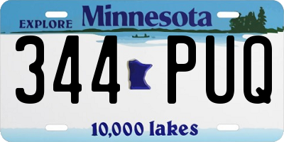 MN license plate 344PUQ