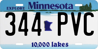 MN license plate 344PVC