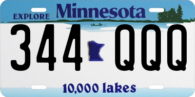 MN license plate 344QQQ