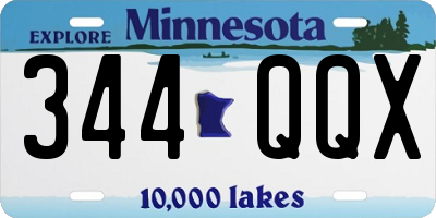MN license plate 344QQX