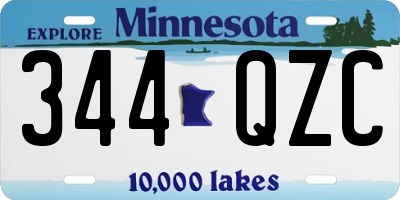 MN license plate 344QZC