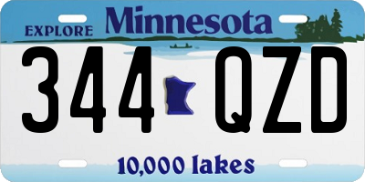 MN license plate 344QZD