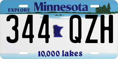 MN license plate 344QZH