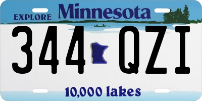 MN license plate 344QZI