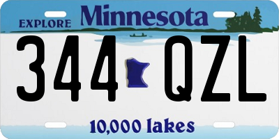 MN license plate 344QZL