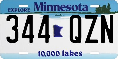 MN license plate 344QZN