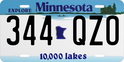 MN license plate 344QZO
