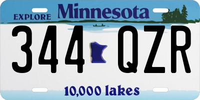 MN license plate 344QZR