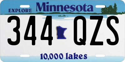 MN license plate 344QZS