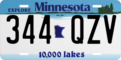 MN license plate 344QZV