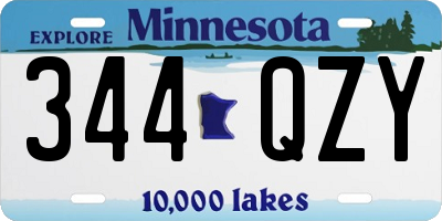 MN license plate 344QZY
